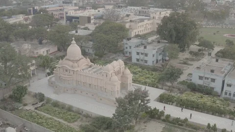 Vrindavan, city of 5000 temples. India, 4k aerial ungraded Stock Footage 107744028