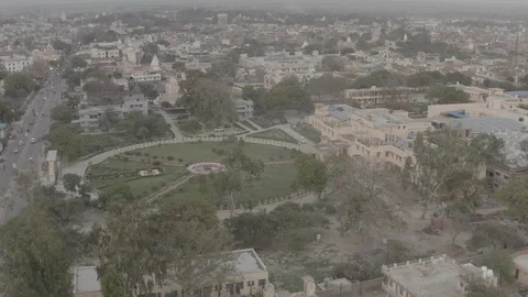 Vrindavan, city of 5000 temples. India, 4k aerial ungraded Video stock 107744247