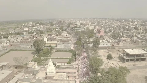Vrindavan, city of 5000 temples. India, 4k aerial ungraded Stock-Footage 107754512