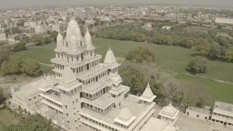 Vrindavan, city of 5000 temples. India, 4k aerial ungraded Stock Footage 107755088