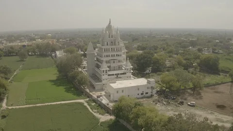 Vrindavan, city of 5000 temples. India, 4k aerial ungraded Video stock 107755185
