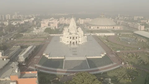 Vrindavan, city of 5000 temples. India, 4k aerial ungraded Stock Footage 107756054