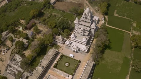 Vrindavan, city of 5000 temples. India, 4k aerial Stock Footage 109369760