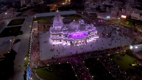 Vrindavan, city of 5000 temples. India, 4k aerial Stock Footage 109374901
