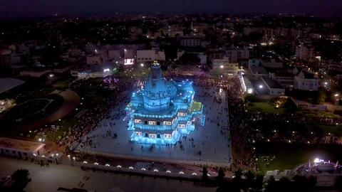 Vrindavan, city of 5000 temples. India, 4k aerial Stock Footage 109374978