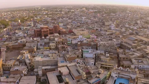 Vrindavan, city of 5000 temples. India, 4k aerial Stock-Footage 109389061