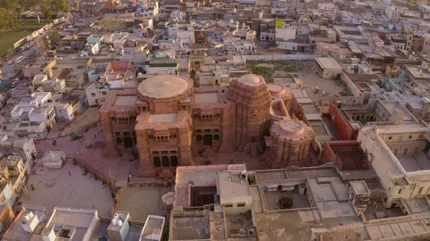 Vrindavan, city of 5000 temples. India, 4k aerial Video stock 109389089