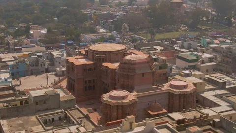 Vrindavan, city of 5000 temples. India, 4k aerial Stock Footage 109391487