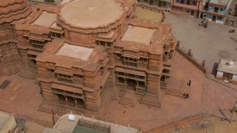 Vrindavan, city of 5000 temples. India, 4k aerial Video stock 109391672