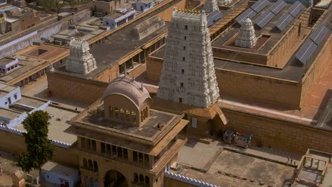 Vrindavan, city of 5000 temples. India, 4k aerial Stock Footage 109391776