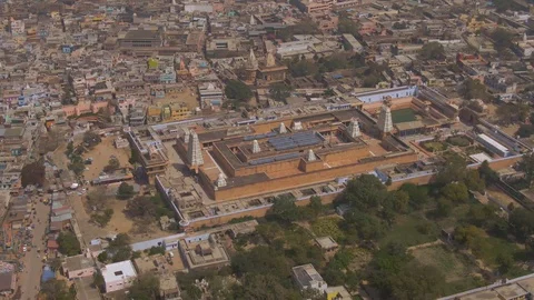 Vrindavan, city of 5000 temples. India, 4k aerial Video stock 109391867