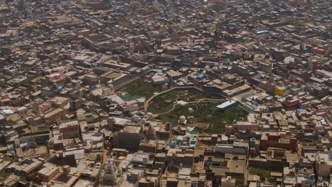 Vrindavan, city of 5000 temples. India, 4k aerial Stock-Footage 109392023
