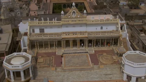 Vrindavan, city of 5000 temples. India, 4k aerial Video stock 109392278