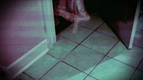 VRL ghost coming out distort dress horror  Stock Footage 10857925