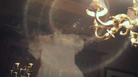 VRL ghost dress floating flying Stock Footage 10857845