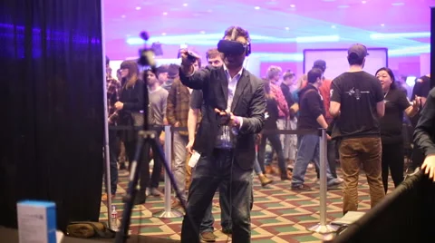 VRLA Expo - Oculus CV1 Slow Motion Stock Footage 59557840