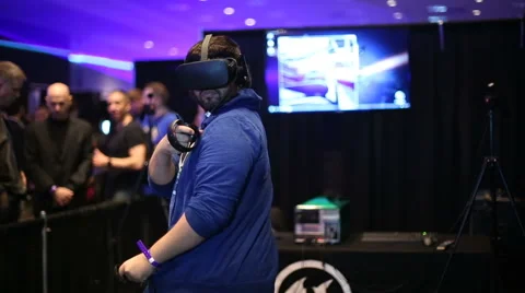 VRLA Expo- Oculus Touch  Stock Footage 59554546
