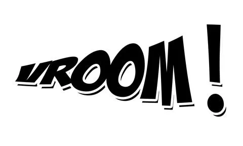 Vroom! Vector comic speech bubble effect. Stock Photos