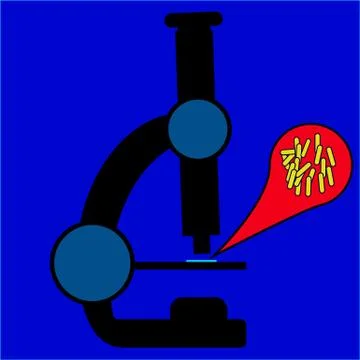 Vruses, Germs or Bacterias being viewed by a microscope. Vector Stock Illustration