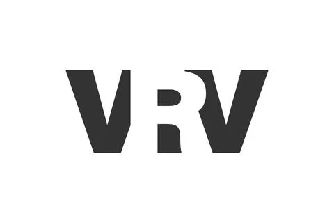 VRV logo design. Initial letter V R V bold font style for tech startups, co.. Stock Illustration