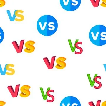 VS Abbreviation, Versus Vector Seamless Pattern Stockillustratie
