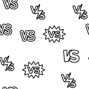 VS Abbreviation, Versus Vector Seamless Pattern イラスト素材