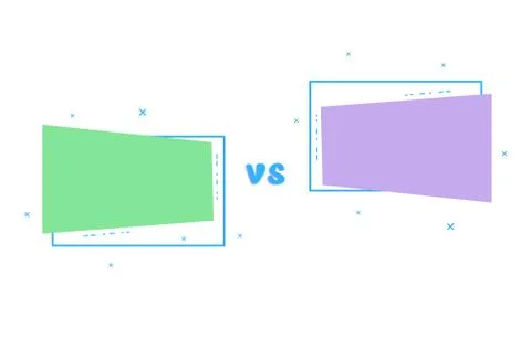 VS card with empty geometric shapes.  Versus screen template. Vector illustra Illustrazione stock