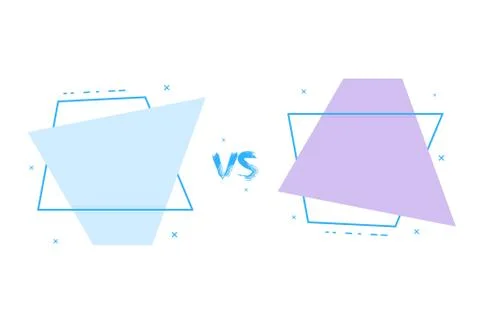 VS card with empty geometric shapes.  Versus screen template. Vector illustra Stock Illustration