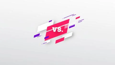 Vs. Horizontal versus screen design in white background. purple pink color Illustrazione stock