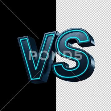 Vs icon with cyan neon outline, minimalist versus badge for tech comparison PSD Template