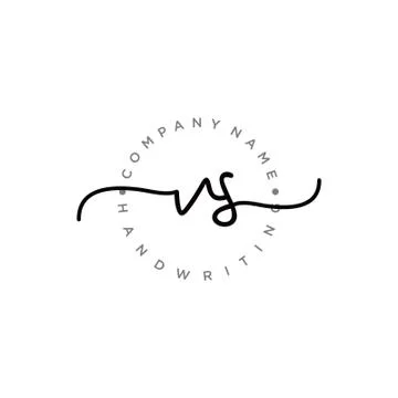 VS Initial handwriting logo design Stock Illustration