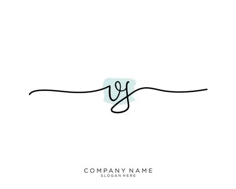 VS Initial handwriting logo design Stock Illustration