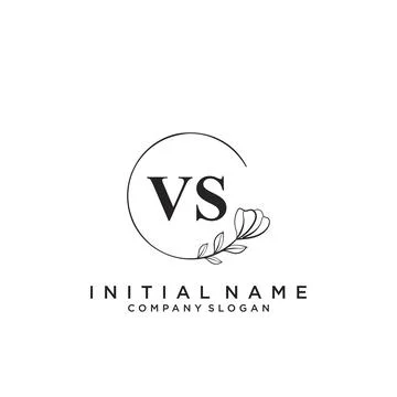 VS Initial handwriting logo design Stock Illustration