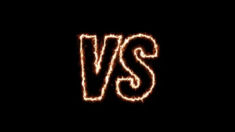 VS lettering animation with fire text effect, Versus Match torch light Stock Footage 272912762