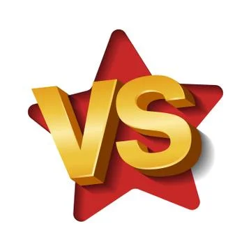 VS letters on white background wit paper art star shape. Versus Vector Illust Illustrazione stock