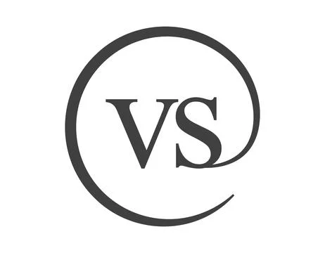 VS logo from two letter with circle shape email sign style. V and S round l.. Illustrazione stock