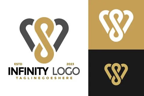 Vs or Sv Infinity logo design vector symbol icon illustration 스톡 일러스트