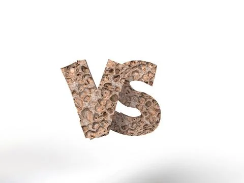 VS placed in white background,3D Render Stock Illustration