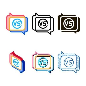 Vs quote forms frame icon vector outline Stock Illustration