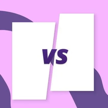 VS screen. Versus sign on divided background. Decorative battle cover with le Stock Illustration