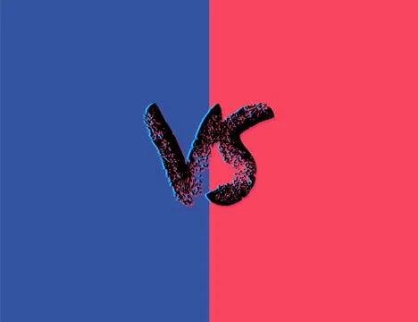 VS screen. Versus sign on divided background. Decorative battle cover with le Stock Illustration