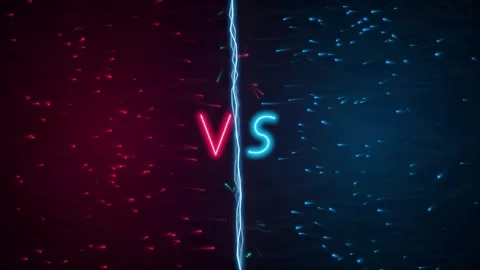 VS Split Screen Neon Lightning Electric Motion 스톡 동영상 342544895