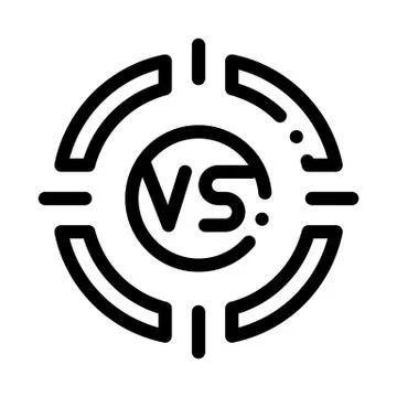 Vs Target Icon Vector Outline Illustration Stock Illustration