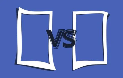 Vs template. Versus comparison blank. Decorative battle cover with lettering. Stock Illustration