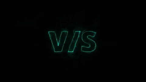 VS title with plexus effect. Connected lines with dots. Lines title plexus Stock Footage 170520847