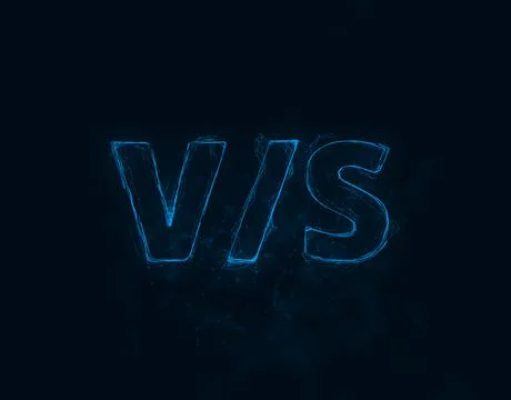 VS title with plexus effect. Connected lines with dots. Lines title plexus Illustrazione stock