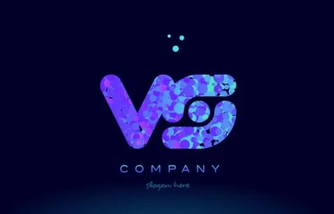 Vs v s bubble circle dots pink blue alphabet letter logo icon vector Stock Illustration