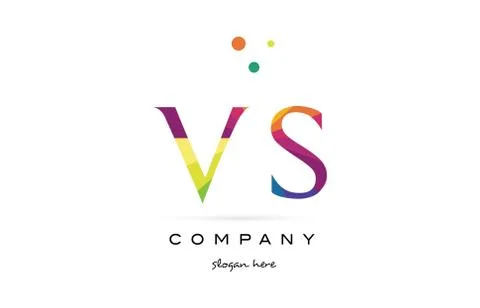 Vs v s  creative rainbow colors alphabet letter logo icon Stock Illustration