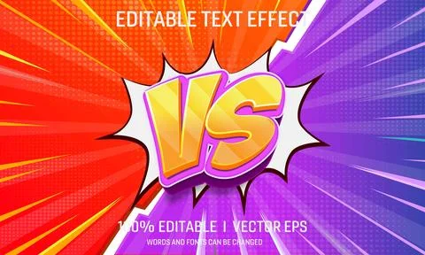 Vs vector 3d text effect with modern style design Stock Illustration