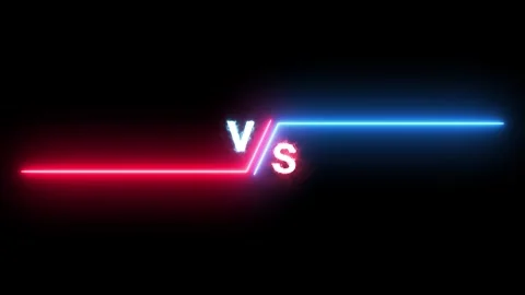 VS versus bars neon animated versus vs bars neon blue and red multiplayer c.. Stock Footage 274384401
